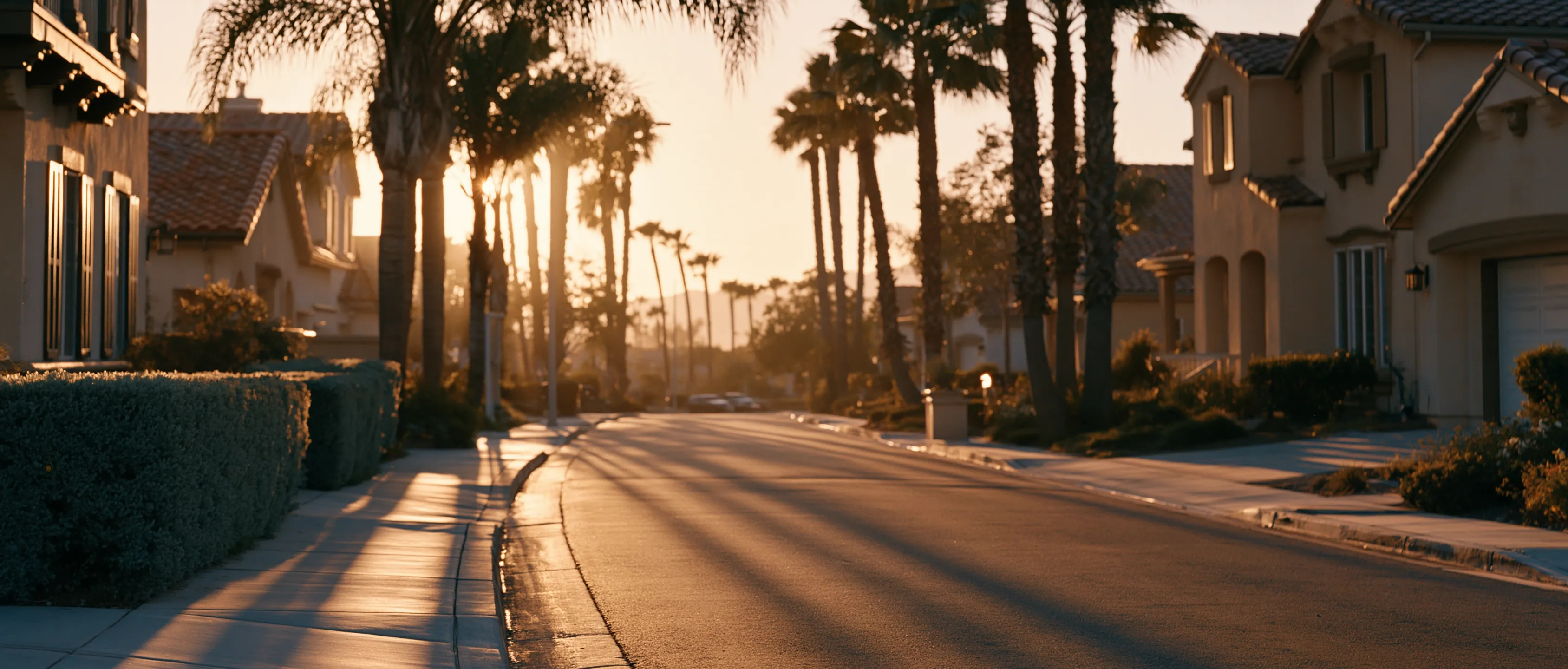加州黄昏街景